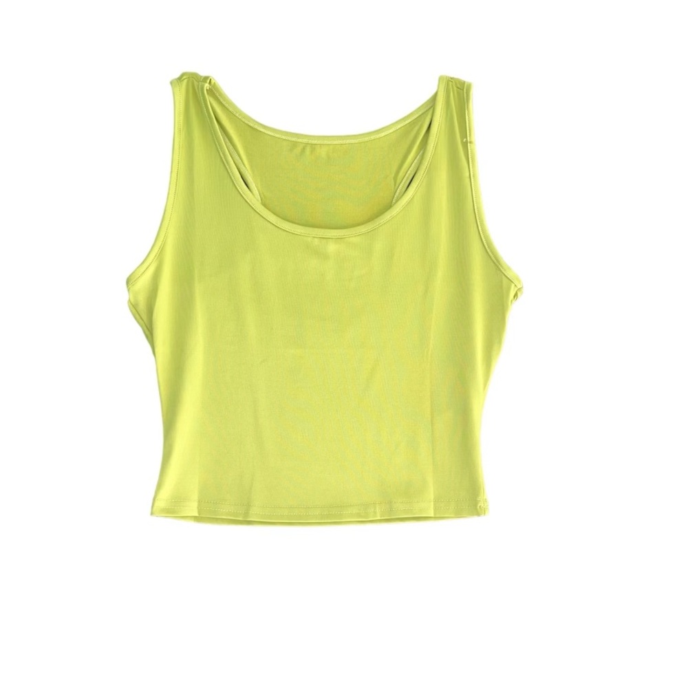 Lime Light Green sleeveless Crop Top